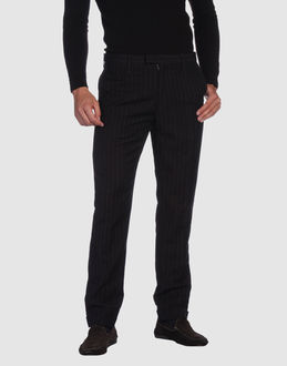 Pinstripe - Belt loops - Hook-and-bar, zip fly closure - Four pockets - Tapering leg cut - Cuffed hems -