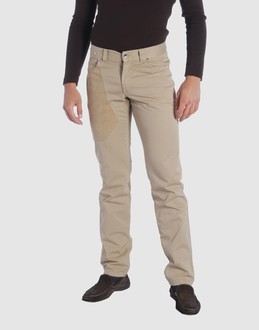 Chamois cloth - Gabardine - Belt loops - Button, zip fly closure - Five pockets - Straight leg cut - Studs - Stitch detailing - Embroidered logo -