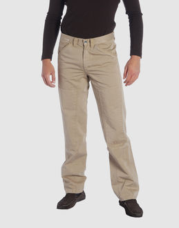 Chamois cloth - Gabardine - Belt loops - Button, zip fly closure - Four pockets - Straight leg cut - Appliqu? - Studs - Embroidered logo -