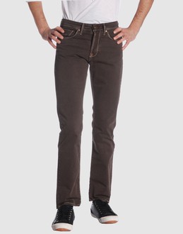 Gabardine - Belt loops - Button closing - Five pockets - Straight leg cut - Rear logo - Embroidery - Slashed detailing -