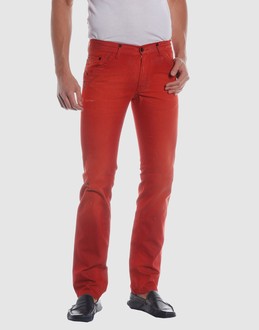 Gabardine - Belt loops - Button, zip fly closure - Five pockets - Straight leg cut - Rear logo - Studs - Slashed detailing -