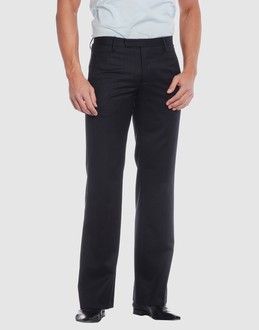 Gabardine - Pinstripe - Belt loops - Snap-button, zip fly closure - Four pockets - Bootleg cut -