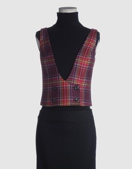 Plaid - Vest - Button closing - Lined interior - Braided detailing -