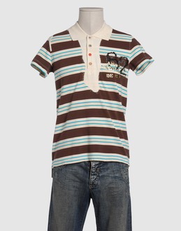 Piqu? - 4 buttons - Side slit hemline - Rear logo - Striped detailing - Embroidery -