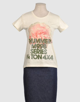 T-shirts manches courtes - ONE T SHIRT - One T Shirt - :.Jersey Ras du cou Impression Jersey Tiss� Couleur : Ivoire , Mati�re : 100% coton , Taille : XS - S - L 