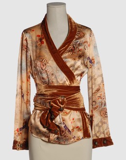 TIZIANO MAZZILLI Women - Shirts - Blouse TIZIANO MAZZILLI on YOOX :  wrap blouse tiziano mazzilli obi sash satin