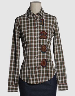 Tartan - Poplin - Button closing - Contrasting applications -
