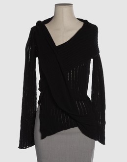 Ribbed jersey - Open-worked jersey - V-neckline -