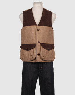 Chamoisleder Flanell  3 Knöpfe Zwei Taschen Pattentasche ärmellos Innen Gefüttert Chamoisleder Flanell  Gewebt...
