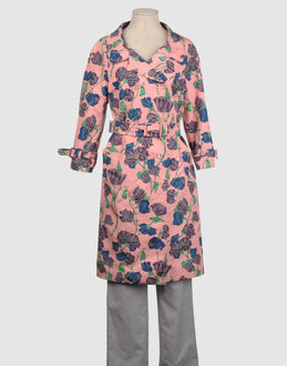 Taffetà Blumenmuster Logo Reverskragen Zweireiher Taille mit Gürtel Zwei Taschen vorne Lange Ärmel Bund mit Knöpfen Innen Gefüttert Taffetà Gewebt...