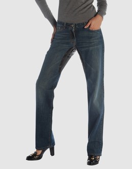 Denim cotton - Jersey - Belt loops - Button, zip fly closure - Five pockets - Straight leg cut - Detailed print - Rear logo - Slashed detailing -