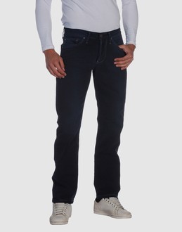 Denim cotton - Belt loops - Button closing - Five pockets - Straight leg cut - Studs - Stitch detailing - Detailed print -