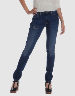 Denim cotton - High-rise waistline - Button, zip fly closure - Five pockets - Tapering leg cut - Studs - Embroidery -