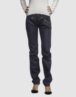 Denim cotton - Belt loops - Button, zip fly closure - Five pockets - Straight leg cut - Studs - Stitch detailing - Contrasting applications -