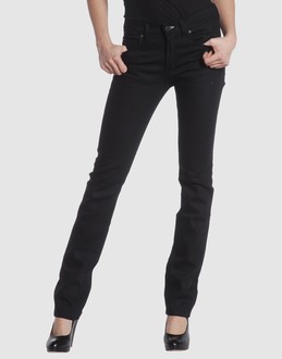Denim cotton - Stretch - Belt loops - Button, zip fly closure - Five pockets - Straight leg cut - Rear logo -