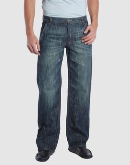 Denim cotton - Belt loops - Button, zip fly closure - Multipockets - Straight leg cut - Slashed detailing - Rear logo - Studs -