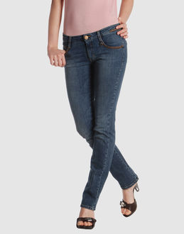 Delave - Leather - Low waisted - Button, zip fly closure - Five pockets - Straight leg cut - Unlined - Contrasting applications - Contrast stitched detailing -
