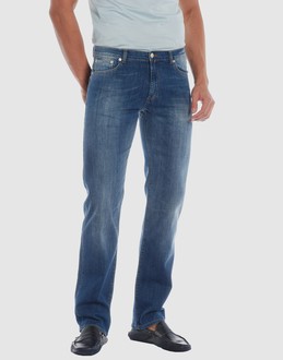 Delave - Belt loops - Button, zip fly closure - Five pockets - Studs - Stitch detailing -