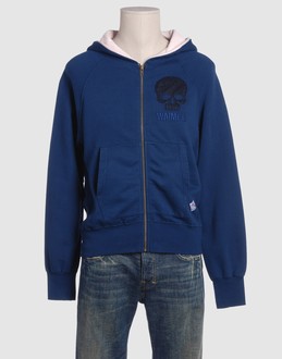 Fleece - Hooded neckline - Zip closure - Two pockets - Unlined - Embroidery - Logo details - Contrasting applications -