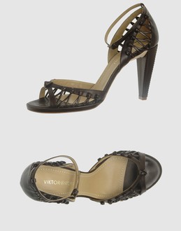Viktor & rolf - Footwear - High-heeled sandals Viktor & rolf on YOOX :  leather chocolate brown shoes sandals