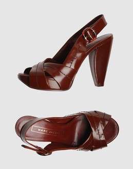 Marc jacobs Women - Footwear - Wedge Marc jacobs on YOOX :  leather brown banana heels sandals