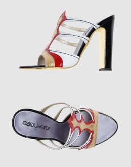 Dsquared2 Women - Footwear - High-heeled sandals Dsquared2 on YOOX :  leather heels laminated leather stitch detailing