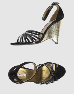 MIU MIU Women - Footwear - Wedge MIU MIU on YOOX :  wedges black leather women