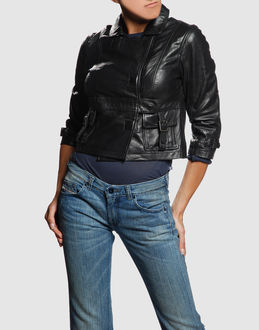 PF PAOLA FRANI - Leather outwear - at YOOX.COM