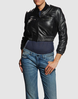 PF PAOLA FRANI - Leather outwear - at YOOX.COM
