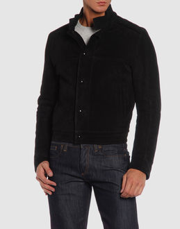 VERSACE - Leather outwear - at YOOX.COM