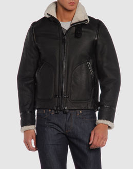 STONE ISLAND - Leather outwear - at YOOX.COM