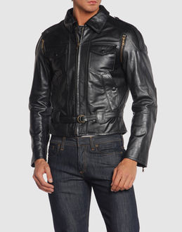 YSL RIVE GAUCHE - Leather outwear - at YOOX.COM